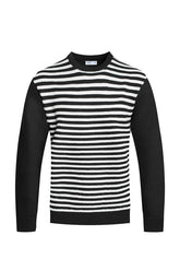 Men's Knitted Round Neck Striped Sweater | Zarnesh