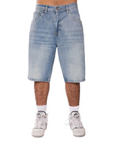Men's Loose Fit Baggy Washed Denim Long Shorts | Zarnesh