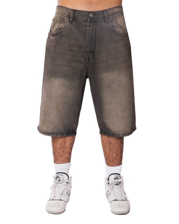 Men's Loose Fit Baggy Washed Denim Long Shorts | Zarnesh