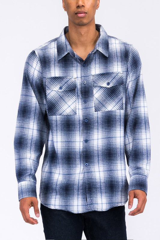 Men's Lumberjack Flannel Plaid Long Sleeve Shirt | Zarnesh