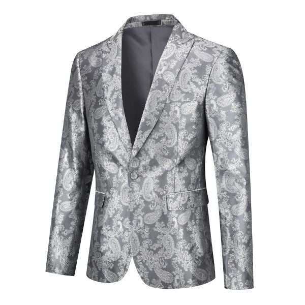 Men’s Paisley Print Tuxedo Jacket Slim Fit Formal Blazer Jacket | Zarnesh