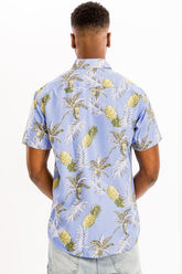 Men’s Pineapple Hawaiian Print Button Down Shirt | Zarnesh