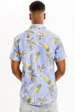 Men’s Pineapple Hawaiian Print Button Down Shirt | Zarnesh