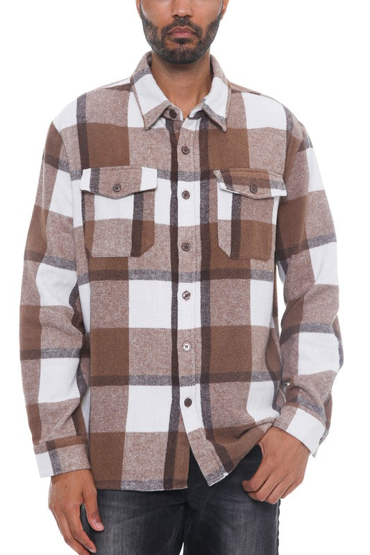 Men's Plaid Flannel Shirt Shacket | Zarnesh