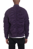 Men's Microsuede Scrunched Zippered Pouch Bomber Jacket | Zarnesh