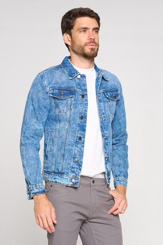 Men's Red Label Quality Blue Faded Denim Jacket | Zarnesh