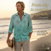 Men's Scattered Hand Block Print Linen Shirt | Zarnesh