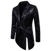 Men’s Sequin Tailcoat Formal Long Back Tuxedo Blazer Jacket | Zarnesh