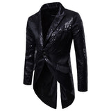 Men’s Sequin Tailcoat Formal Long Back Tuxedo Blazer Jacket | Zarnesh
