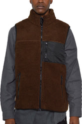 Men's Sherpa Fleece Zip Up Vest Jacket | Zarnesh