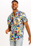 Men's Short Sleeve Tropical Print Hawaiian Shirt | Zarnesh