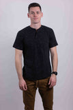 Men's Short Sleeves Tee Button Closure Henley T-shirt | Zarnesh