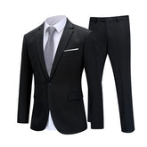 Men’s Slim Fit 2-Piece Solid Formal Blazer Suit 1-Button Double Vent | Zarnesh