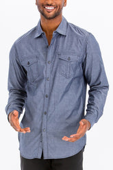 Men’s Slim Fit Button Down Long Sleeve Streetwear Shirt | Zarnesh