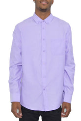 Men's Solid Long Sleeve Button Down Shirt | Zarnesh