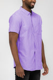 Men’s Solid Short Sleeve Button Down Shirt | Zarnesh