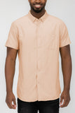 Men’s Solid Short Sleeve Button Down Shirt | Zarnesh