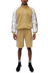 Men's Sporty Snake Stripe Jacket Shorts Tracksuit Set | Zarnesh