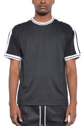 Men's Striped Tape Short Sleeve T-shirt | Zarnesh