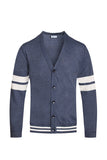 Men's Two Stripe Button Weiv Cardigan | Zarnesh