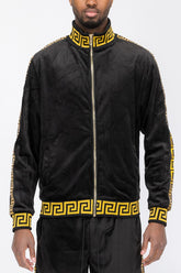 Men Plus Velour Track Jacket | Zarnesh