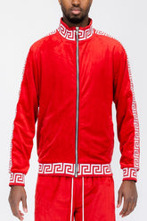 Men Plus Velour Track Jacket | Zarnesh