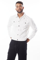Men's White Denim Jacket | Zarnesh