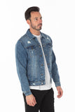 Men's Denim Jacket with Distressed | Zarnesh