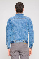 Men's Red Label Quality Blue Faded Denim Jacket | Zarnesh