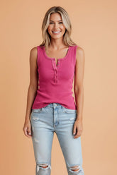 Mineral Wash Distressed Ribbed Tank Top | Zarnesh
