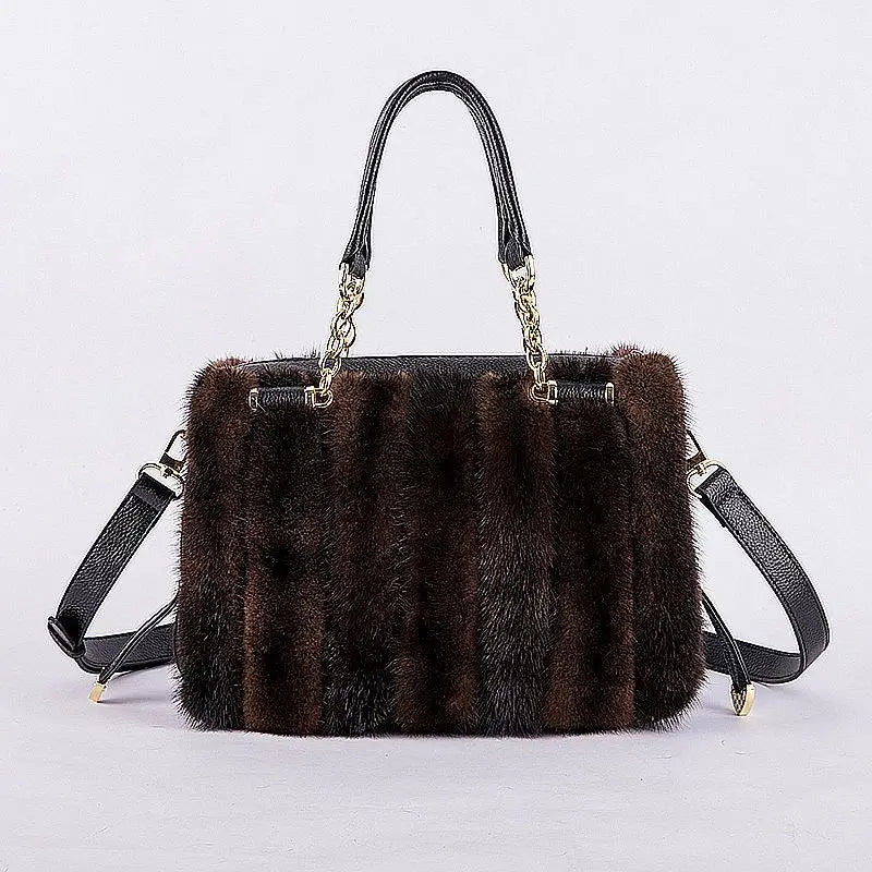Mink Fur Luxury Crossbody Tote Bag | Zarnesh