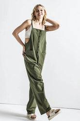 Overall Button Down Sleeveless Jumpsuit | Zarnesh