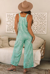 Overall Moonlight Jade Bib Wide Leg Jumpsuit | Zarnesh