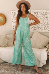 Overall Moonlight Jade Bib Wide Leg Jumpsuit | Zarnesh