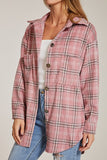 Women’s Flannel Plaid Button-Up Long Sleeve Shacket Jacket | Zarnesh