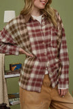 Plaid Contrast Corduroy Button Down Shacket | Zarnesh