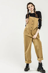 Plus Overall Button-Down Sleeveless Jumpsuit | Zarnesh