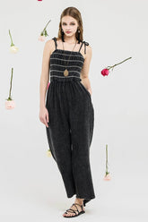 Plus Smocked Top Bodice Wide Leg Jumpsuit | Zarnesh