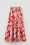 Women’s Floral Western High-Split Tiered Maxi Skirt | Zarnesh