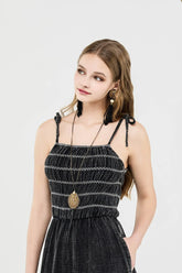 Smocked Top Bodice Wide Leg Jumpsuit | Zarnesh