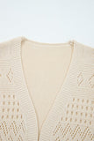 Women’s Solid Knit Hollowed Open Front Crochet Cardigan Sweater | Zarnesh