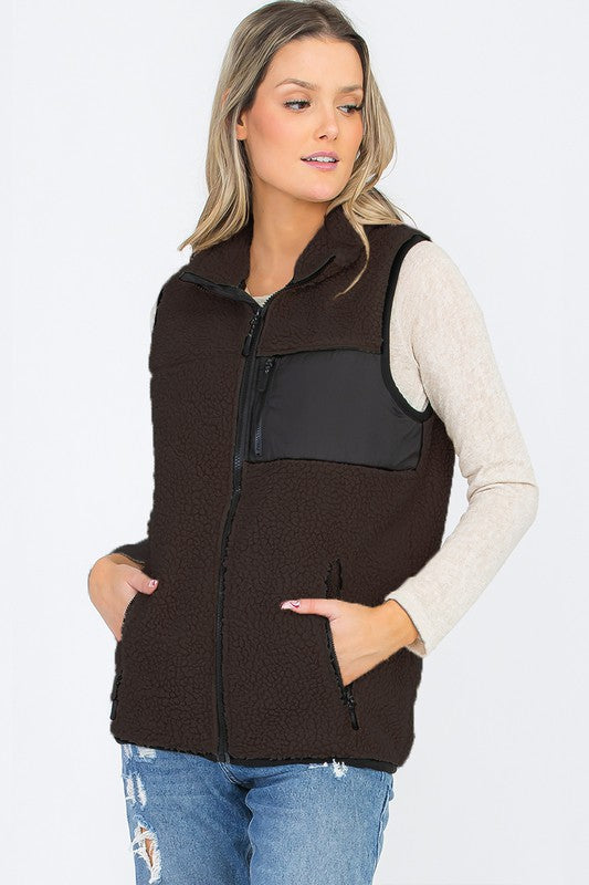 Unisex Sherpa Fleece Vest Top Jacket | Zarnesh