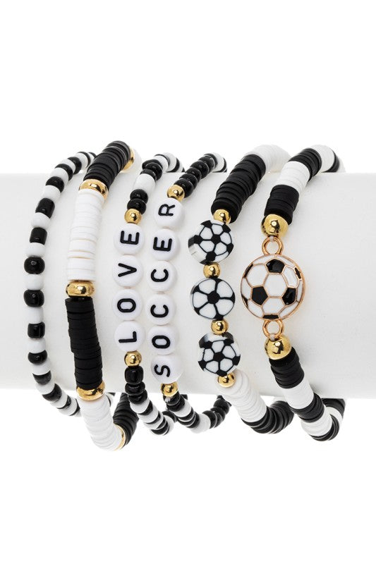 Unsex Love Soccer Stretch Fit Bracelet Set | Zarnesh