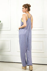 V-Neck Sleeveless Harem Drop Crotch Jumpsuit | Zarnesh