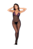 Whispered Lace Fishnet Lace Cups Bodystocking | Zarnesh