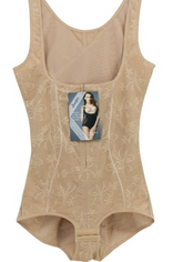 Women Floral Mesh Body Shaper Wide Strap 65011 Beige Zarnesh