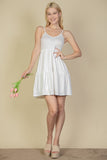 Women Adjustable Spaghetti Straps Flowy Tier Cami Mini Dress Zarnesh