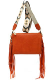 Women Aztec Guitar Strap Fringe Clutch Crossbody Bag Zarnesh