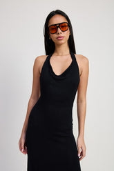 Women Backless Halter Deep V Neck Open Back Maxi Dress | Zarnesh