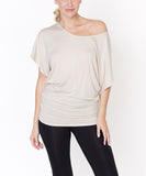 Women Bamboo SK Signature Dolman Sleeves U Neck Tunic Top Zarnesh